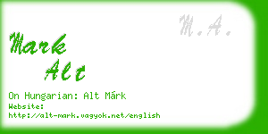 mark alt business card